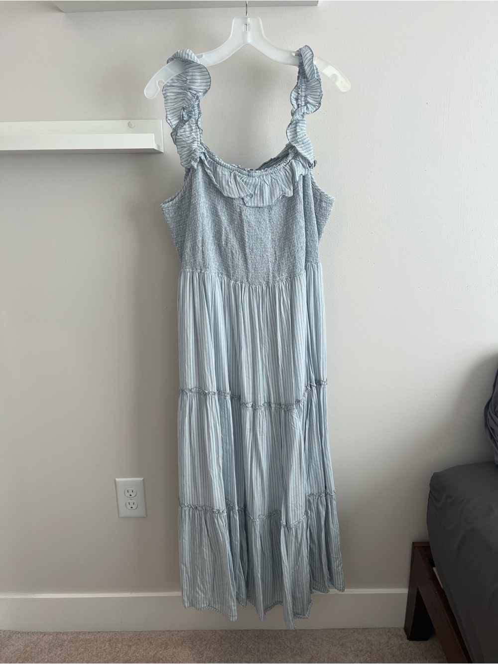 Old Navy Ruffled Smocked-Bodice Striped Sleeveless Maxi Dress - Picture 3 of 4